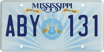 MS license plate ABY131