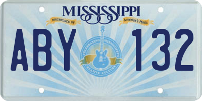 MS license plate ABY132