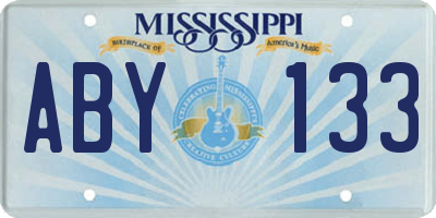 MS license plate ABY133