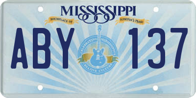 MS license plate ABY137