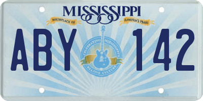 MS license plate ABY142