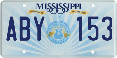 MS license plate ABY153