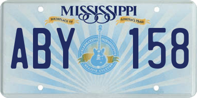 MS license plate ABY158