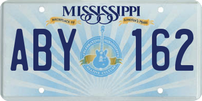 MS license plate ABY162