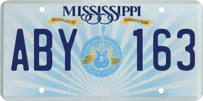 MS license plate ABY163