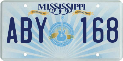 MS license plate ABY168