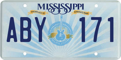 MS license plate ABY171