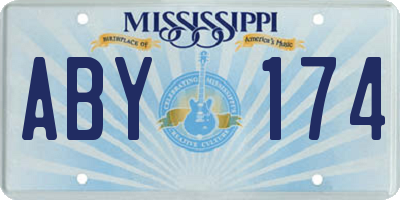 MS license plate ABY174