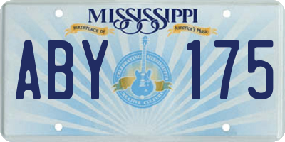 MS license plate ABY175