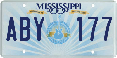 MS license plate ABY177