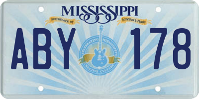 MS license plate ABY178