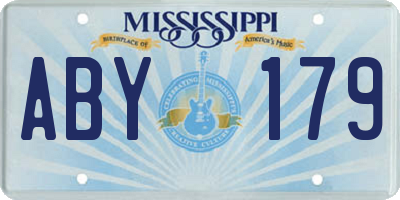 MS license plate ABY179