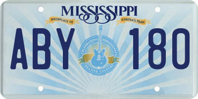 MS license plate ABY180