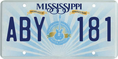 MS license plate ABY181