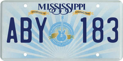 MS license plate ABY183