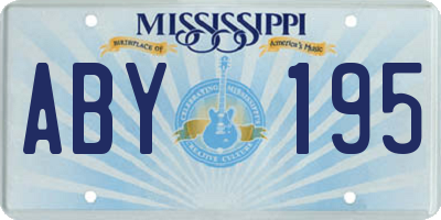 MS license plate ABY195