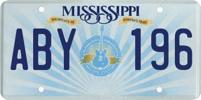 MS license plate ABY196
