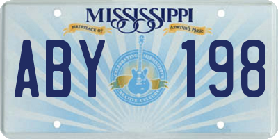 MS license plate ABY198