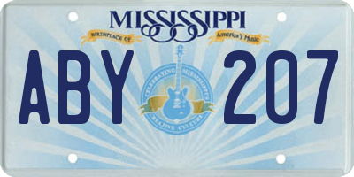 MS license plate ABY207