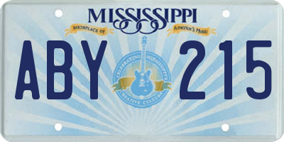 MS license plate ABY215