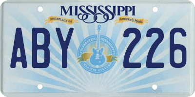 MS license plate ABY226