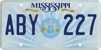 MS license plate ABY227