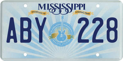 MS license plate ABY228