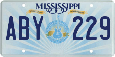 MS license plate ABY229