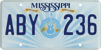 MS license plate ABY236
