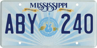 MS license plate ABY240