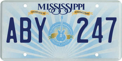MS license plate ABY247