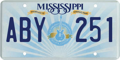 MS license plate ABY251