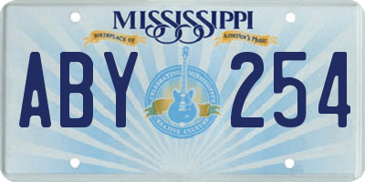 MS license plate ABY254