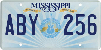 MS license plate ABY256