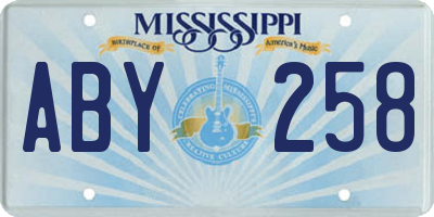 MS license plate ABY258