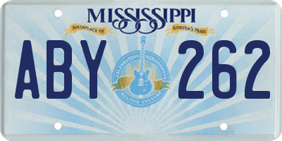 MS license plate ABY262