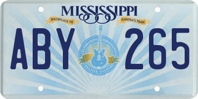 MS license plate ABY265