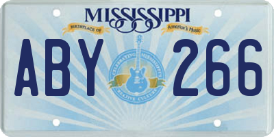 MS license plate ABY266