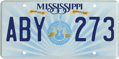 MS license plate ABY273