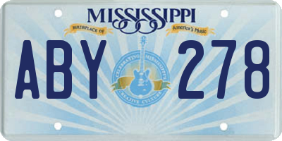 MS license plate ABY278