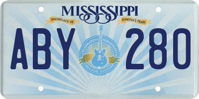MS license plate ABY280