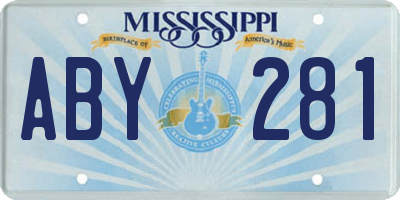 MS license plate ABY281
