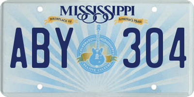 MS license plate ABY304