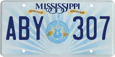MS license plate ABY307