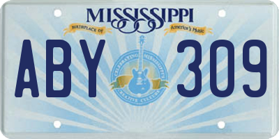 MS license plate ABY309