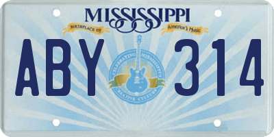 MS license plate ABY314