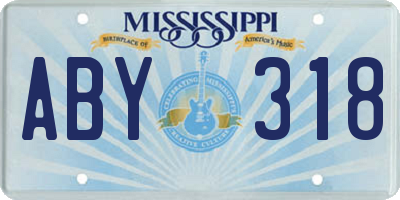 MS license plate ABY318