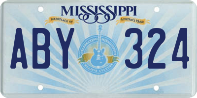 MS license plate ABY324