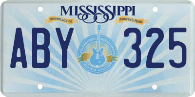 MS license plate ABY325