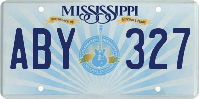 MS license plate ABY327